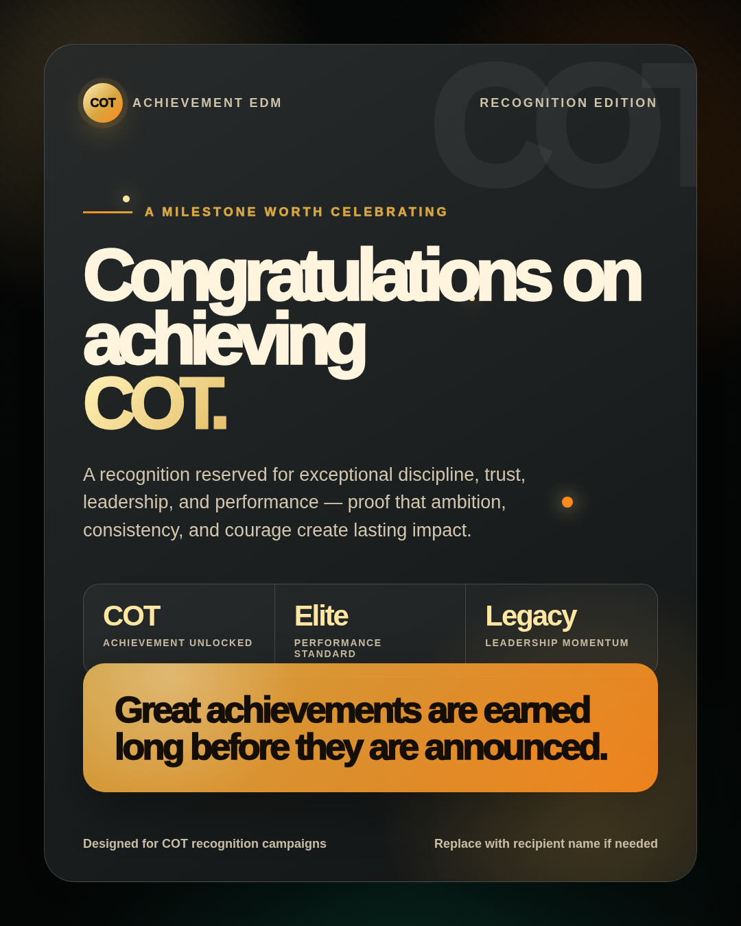 COT Achievement EDM image